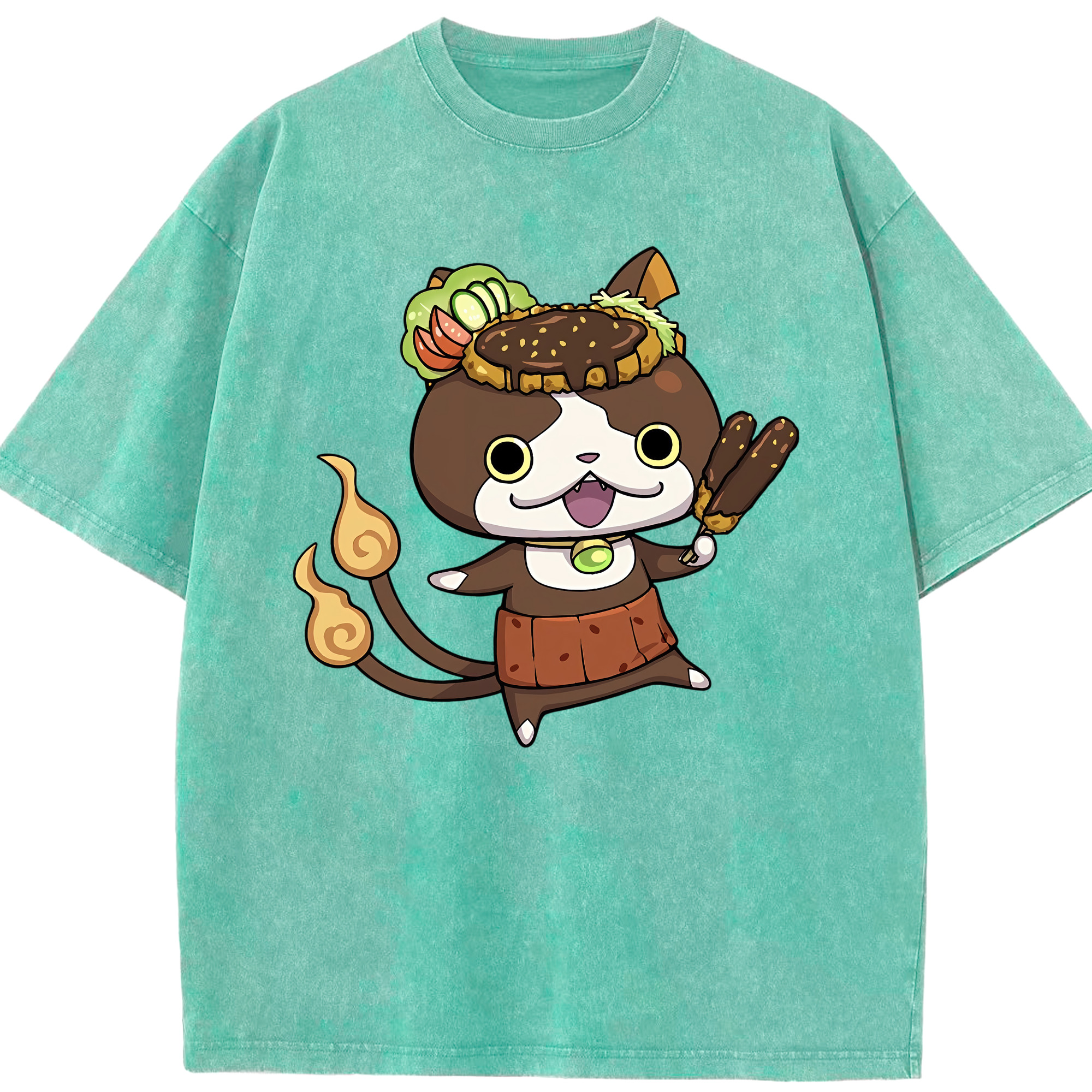 （画像用） 妖怪ウォッチ Yo-kai Watch 綿100% ヴィンテージ風 半袖Tシャツ（フロントプリント）